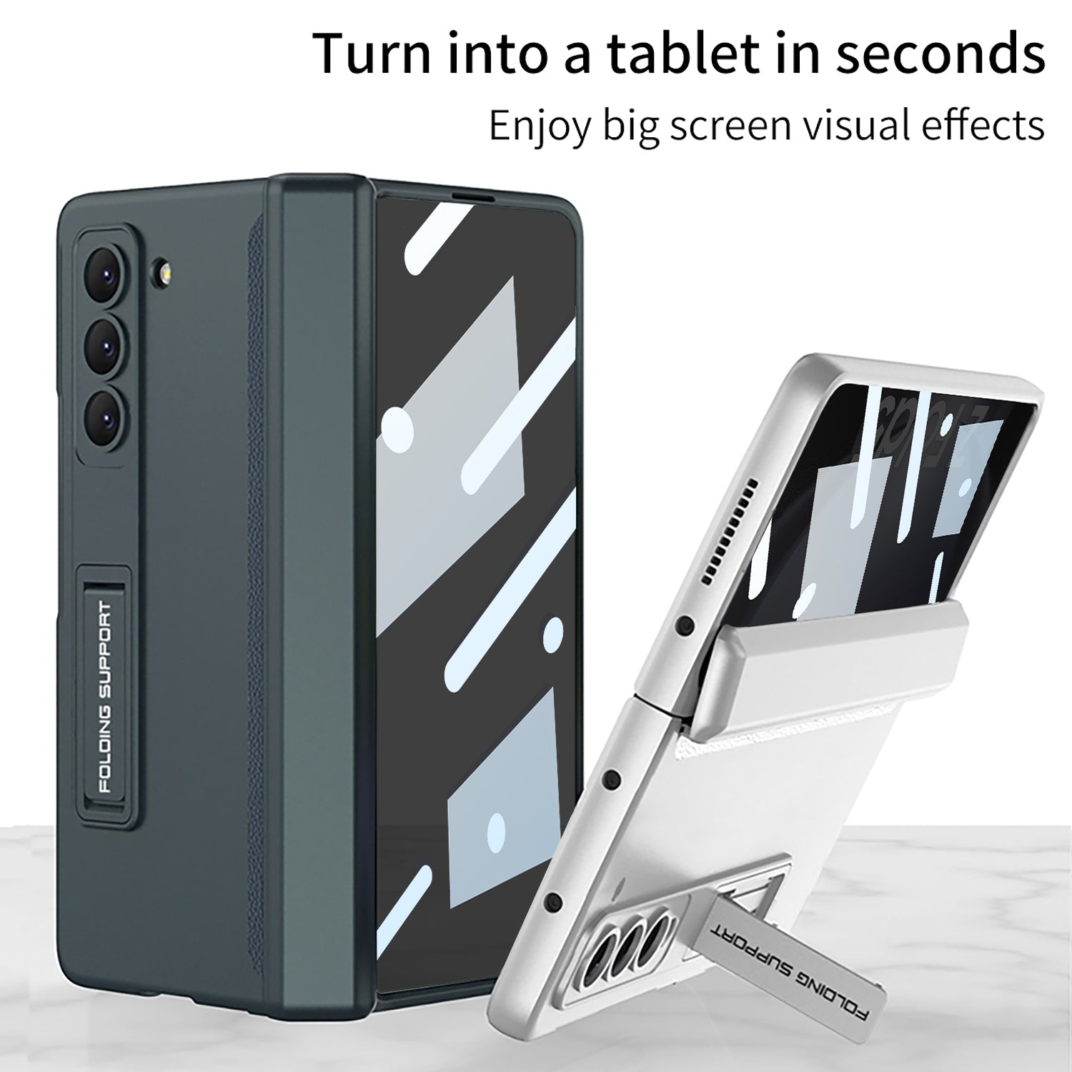 GKK Kickstand PC Case til Samsung Galaxy Z Fold5 5G Cover Protection Shell med Anti-peep Front Screen Film GKK Kickstand PC Case til Samsung Galaxy Z Fold5 5G Cover Protection Shell med Anti-peep Front Screen Film